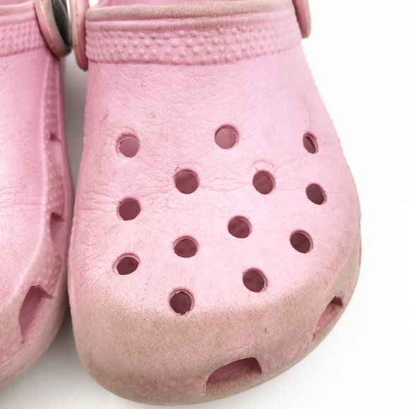 CROCS Classic Pink Slip On Rubber Clogs Toddler 8 - 9 - Picture 8 of 10